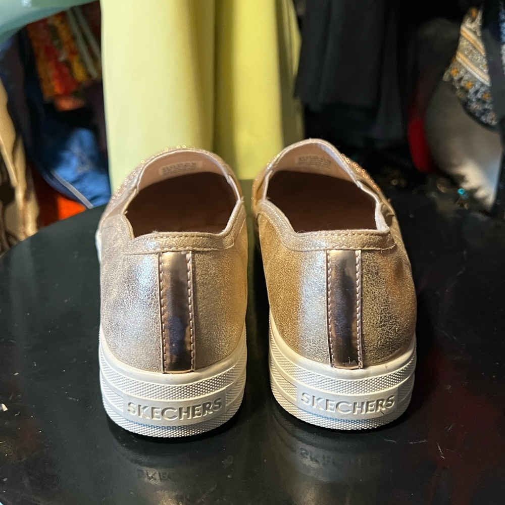 Skechers Women's Gold Glitter Slip-On Sneakers - Picture 5 of 5